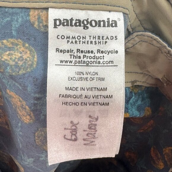 Patagonia Mens Blue Printed Board Shorts Size 28 w/Drawstring Waist & Zip Pocket - Picture 3 of 8